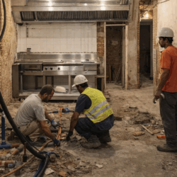 Reforma sin contratista en bar restaurante coordinando industriales en plena obra