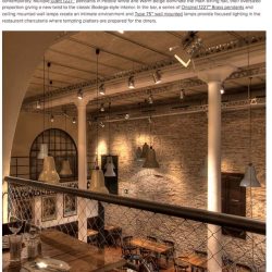 Diseño y decoracion de restaurante La puntaul Iluminacion anglepoise texto