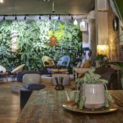 Decoración bar con centro de mesa 